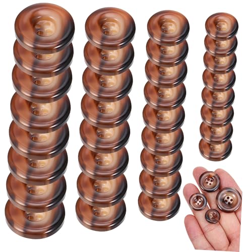 Operitacx 50 Stück Teiliges Knopf Mäntel und Jacken Braune Runde Knöpfe mit Vier Löchern in Sichere Befestigung Vielseitig für DIY nähprojekte an Strickjacken Mänteln und Oberbekleidung von Operitacx