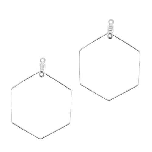 Operitacx 50 Stück Teiliges Silberfarbene Edelstahl Ohrringringe Hexagonform Leicht Langlebig zum Schmuckherstellen für Damen DIY Ohrhaken Zubehör Geometrische Anhänger zum Basteln von Operitacx