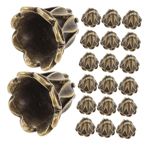 Operitacx 50 Stück Vintage Blütenperlenkappen aus Legierung Filigrane Schmuck Spacer Konische Endkappen für Halsketten Armbänder Ohrringe DIY Perlenkappen für Elegante Schmuckherstellung von Operitacx