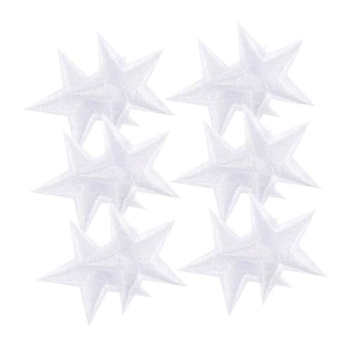 Operitacx 50 Stück Weiße Gestickte Stern Bügelflicken zum Aufbügeln und Nähen Vielseitige Star Patches für Kleidung Schuhe Hüte und Taschen Diy Dekoration von Operitacx