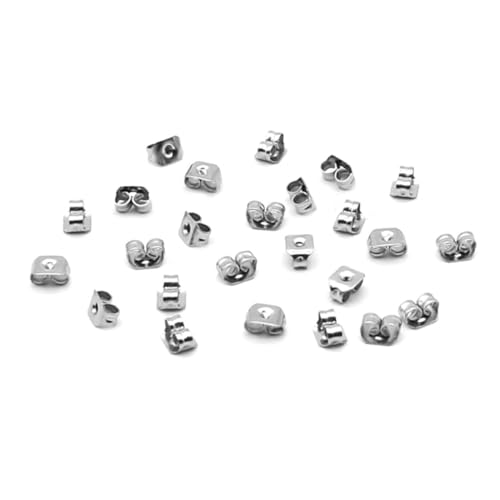 Operitacx 500 Stück Edelstahl Ohrstecker Stopper Ohrring Verschluss Zubehör Butterfly Ohrmutter Sicherer Halt für Ohrlöcher Alltag Schmuckherstellung von Operitacx