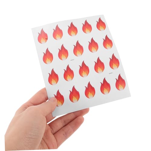 Operitacx 500 Stück Flammen Aufkleber Spicy Indicator Sticker Ölbeständig Selbstklebend Realistisch Klebeetiketten für DIY Basteln Lebensmittel Verpackung Dekoration von Operitacx