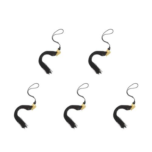 Operitacx 5Pcs Black Graduation Cap Quaste Mit 2025 Gold Charms Abschlusshut Dekorationen Abschlusszubehör Für Jugendabschluss -Abschlusskappen Dekoration von Operitacx