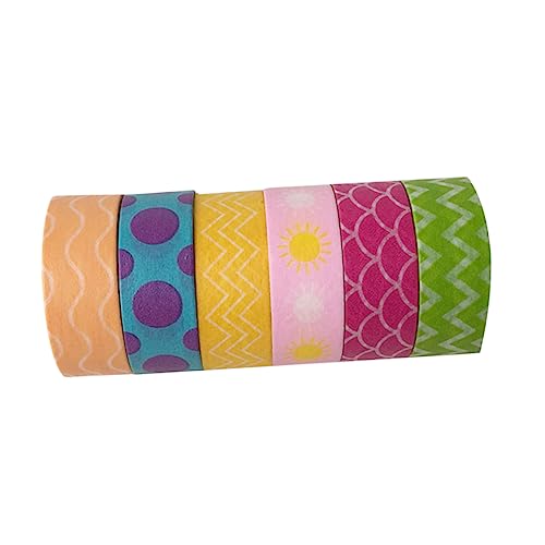 Operitacx 6 Rollen Diy Washi Tape Dekoband für Fotoalben Geschenkverpackungen und Bastelprojekte Stilvolles Buntes Klebeband für Gestaltung von Operitacx