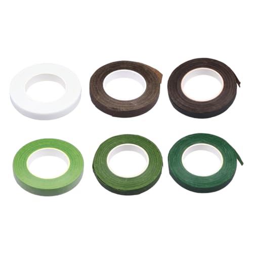 Operitacx 6 Rollen Floristenband in Farben Selbstklebendes Blumenband Floristik Klebeband für Stielwicklung DIY Blumenarrangements Trockenblumen Geschenkverpackung und Bastelarbeiten von Operitacx
