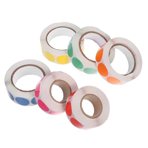 Operitacx 6 Rollen Punktaufkleber Klassifizierungsaufkleber Runde Etiketten runder Aufkleber Größe Form Punkte runde Farbcodierungsetiketten DOT -Aufkleber Aufkleber aus beschichtetem Papier von Operitacx