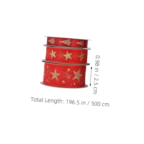 Operitacx 6 Rollen Rote Satin Dekobänder mit Goldener Folienprägung Stoffbänder für Weihnachtsgeschenke Geschenkboxen Bastelprojekte Party und Saison Dekorationen Operitacx 6 Rollen Rote Satin Dekobänder mit Goldener Folienprägung Stoffbänder für Weihnachtsgeschenke Geschenkboxen Bastelprojekte Party und Saison Dekorationen von Operitacx