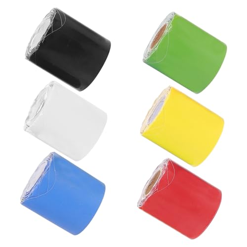 Operitacx 6 Rollen Wasserdichte Pinnwand Bordüre Farbenfroher Cartoon Border Trim für Klassenzimmer Tafel Dekoration DIY Schwarzes Brett Randaufkleber ohne Kleber von Operitacx