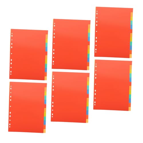 Operitacx 6 Sätze Losblatt-Loch-Indexseite Notizbuchteiler mit Laschen Ordner-Teiler Notizbuch-Indexteiler Ordnerteiler aus Kunststoff Binder Index Divider -Seite Binderseitenteiler PVC Operitacx 6 Sätze Losblatt-Loch-Indexseite Notizbuchteiler mit Laschen Ordner-Teiler Notizbuch-Indexteiler Ordnerteiler aus Kunststoff Binder Index Divider -Seite Binderseitenteiler PVC von Operitacx