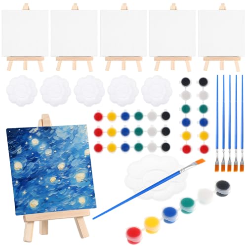 Operitacx 6 Sätze Mini Staffelei mit Kleinen Leinwänden Farben Pinseln und Mischpalette Malset für Anfänger und Fortgeschrittene für Kreative Bastelprojekte und Kunstaktivitäten Operitacx 6 Sätze Mini Staffelei mit Kleinen Leinwänden Farben Pinseln und Mischpalette Malset für Anfänger und Fortgeschrittene für Kreative Bastelprojekte und Kunstaktivitäten von Operitacx