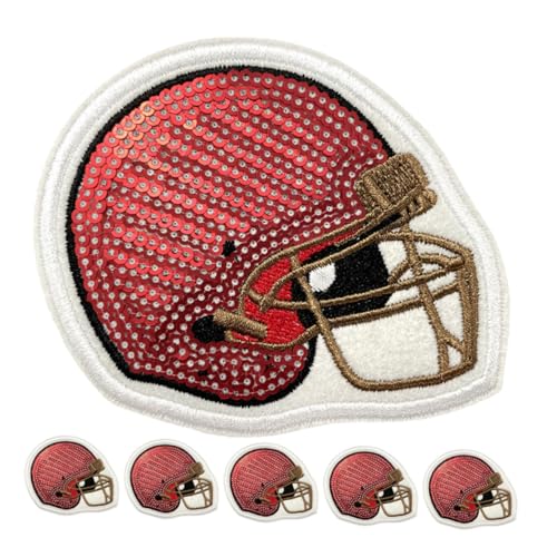 Operitacx 6 Stück Bestickte Aufnäher Mit Footballhelmen Zum Aufbügeln Dekorative Applikationen Mit Sportmotiven Für Kleidung Hüte Rucksäcke Für Team Fans Und DIY Projekte von Operitacx