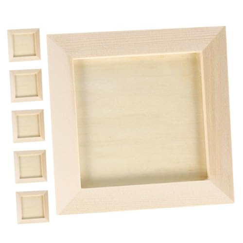 Operitacx 6 Stück Diy Holz Bilderrahmen für Unlackierte Kiefernholz für Kreative Bastelprojekte und Wohnkultur Sicheres Material zum Bemalen und Gestalten von Operitacx