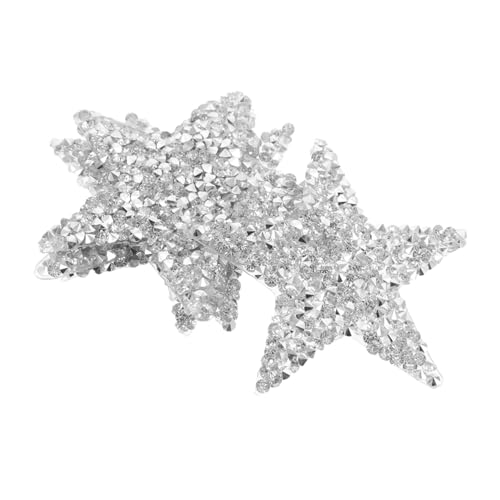 Operitacx 6 Stück Glitzernde Stern Strass Bügelbilder Silberfarbene Aufnäher mit Kleberückseite zum Aufbügeln Kleidung Jacken Hosen DIY Textildekoration für Party Festival von Operitacx