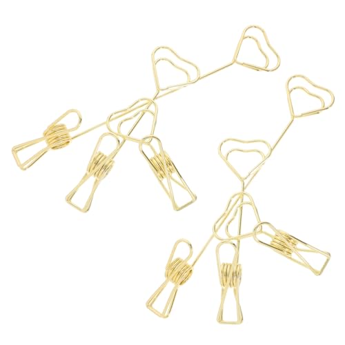 Operitacx 6 Stück Herz Metall Memo Clip Halter für Karten Memos Tischkarten Robuster Organizer für Büro Zuhause und Partys Charmantes Design von Operitacx