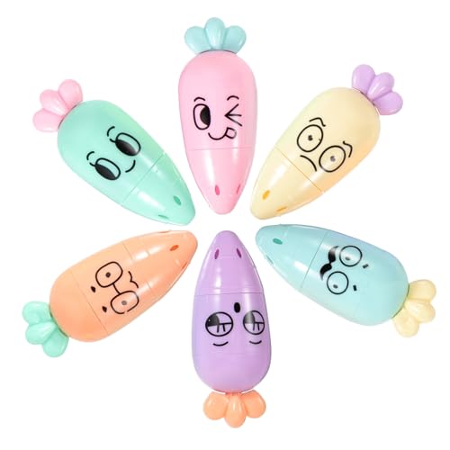 Operitacx 6 Stück Karotten Textmarker Bunte Highlighter Stifte für Schule Büro Studium Cartoon Design Farbenfrohe Marker zum Markieren und Zeichnen Täglicher Schreibbedarf Operitacx 6 Stück Karotten Textmarker Bunte Highlighter Stifte für Schule Büro Studium Cartoon Design Farbenfrohe Marker zum Markieren und Zeichnen Täglicher Schreibbedarf von Operitacx