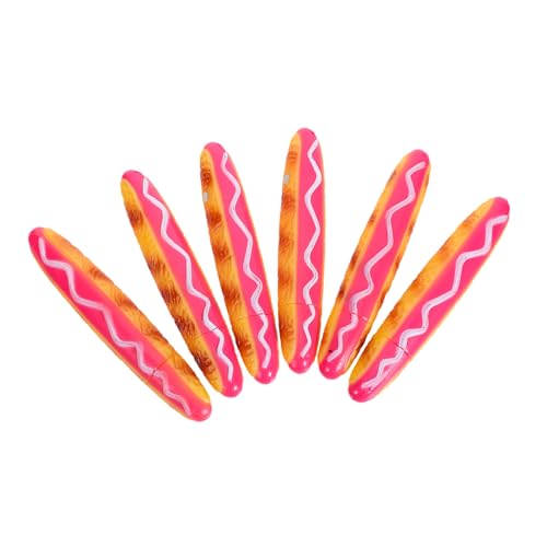 Operitacx 6 Stück Kawaii Hot Dog Kugelschreiber aus Stabilem Kunststoff Witzige Schreibstifte für Schule und Büro Originelle Food-motiv Stifte als Geschenkidee für Schüler von Operitacx