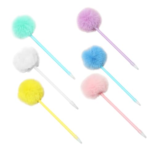 Operitacx 6 Stück Kugelschreiber Stifte für Studenten Regenbogenstifte Schreiben Sie mit einem flauschigen Stift kreativer Schreibstift Farbwechselstifte geformte Stifte Kawaii-Stifte Plüsch von Operitacx