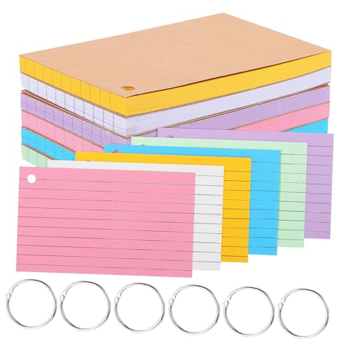 Operitacx 6 Stück Loseblatt-Kreisbuch beringt blinken linierte Karteikarten Memo-Schreibkarten schmucklos FlashCard dekorative Karteikarten einfache Lernkarten Karteikarten mit Ringen Papier Operitacx 6 Stück Loseblatt-Kreisbuch beringt blinken linierte Karteikarten Memo-Schreibkarten schmucklos FlashCard dekorative Karteikarten einfache Lernkarten Karteikarten mit Ringen Papier von Operitacx