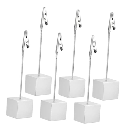 Operitacx 6 Stück Metall Clips mit Resin Basis Tischkartenhalter für Fotos Notizen und Hochzeitskarten für Partys und Bürodekorationen von Operitacx