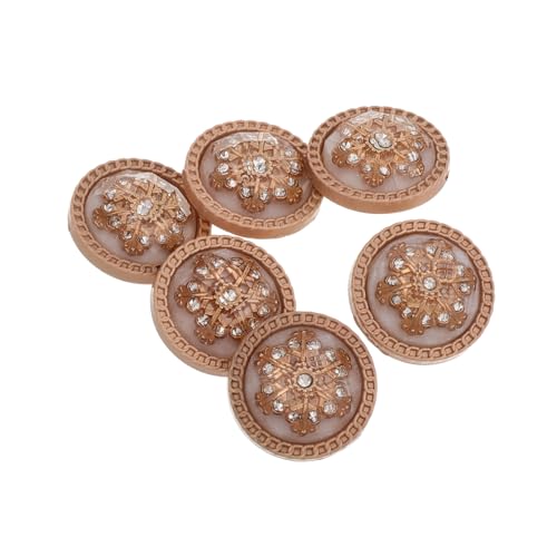 Operitacx 6 Stück Metallknöpfe Goldfarben mit Strass und Emaille für Damen Mäntel Vintage Stil Hoher Steg Einfaches Annähen Knöpfe für Anzüge und Diy Kleidung von Operitacx