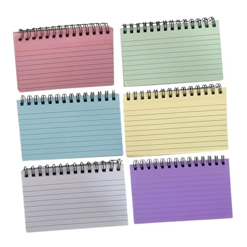 Operitacx 6 Stück Spiral Notizblöcke Liniert Farbige Notizbücher Memo Pads Abreißbare Notizkarten Praktische Schreibblöcke für Büro Schule Operitacx 6 Stück Spiral Notizblöcke Liniert Farbige Notizbücher Memo Pads Abreißbare Notizkarten Praktische Schreibblöcke für Büro Schule von Operitacx