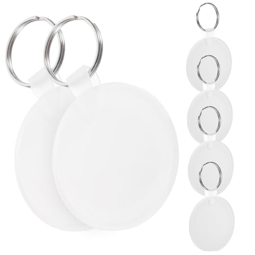 Operitacx 6 Stück Sublimation Schlüsselanhänger Blanks mit Acrylbeschichtung Transparente Runde DIY Anhänger für Wärmeübertragung Langlebig und Leicht für Personalisierte Geschenke von Operitacx