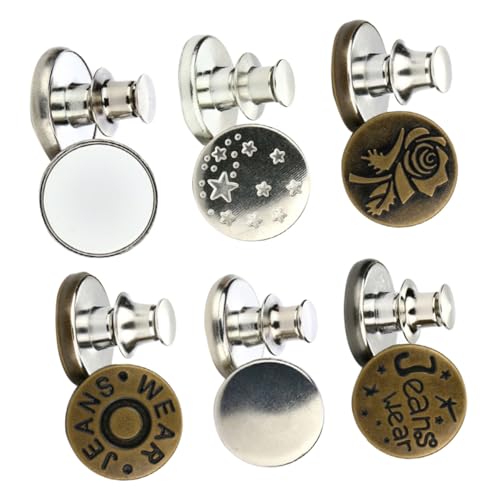 Operitacx 6 Stück Teiliges Abnehmbare Metallknöpfe für Jeans Taillenreduzierung Clip Hosenknöpfe ohne Nähen Perfekter Sitz Einfache Anwendung für Schmale Operitacx 6 Stück Teiliges Abnehmbare Metallknöpfe für Jeans Taillenreduzierung Clip Hosenknöpfe ohne Nähen Perfekter Sitz Einfache Anwendung für Schmale von Operitacx