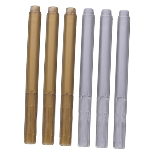 Operitacx 6 Stück Teiliges Abwischbarer Paint Marker Metallic Gold Silber Weicher Kunststoffstift für Wein Marker DIY Kunst Basteln Wiederverwendbar für Erwachsene Operitacx 6 Stück Teiliges Abwischbarer Paint Marker Metallic Gold Silber Weicher Kunststoffstift für Wein Marker DIY Kunst Basteln Wiederverwendbar für Erwachsene von Operitacx