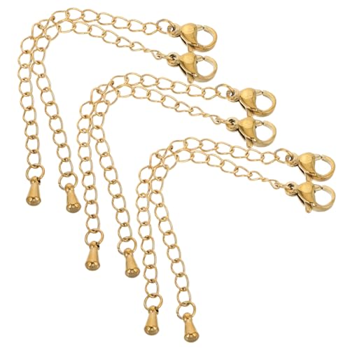 Operitacx 6 Stück Teiliges Edelstahl Kettenverlängerungen mit Karabinerverschluss Langlebige Schmuckzubehör für Halsketten und Armbänder DIY Schmuckteile für Individuelle Designs Fein von Operitacx