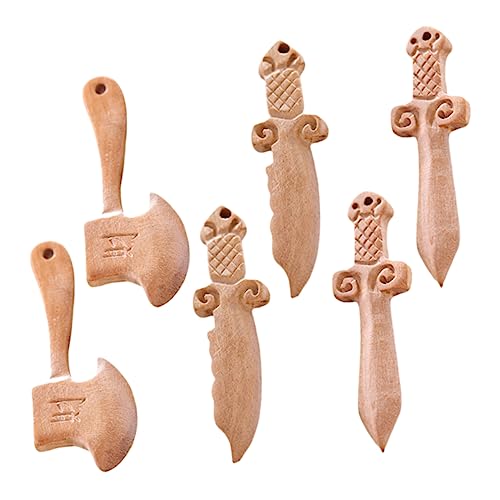 Operitacx 6 Stück Teiliges Geschnitzte Anhänger aus Pfirsichholz Dekorative DIY Schlüsselanhänger in Messer und Axtform Langlebige Holzpendants für Kreative Bastelprojekte und Operitacx 6 Stück Teiliges Geschnitzte Anhänger aus Pfirsichholz Dekorative DIY Schlüsselanhänger in Messer und Axtform Langlebige Holzpendants für Kreative Bastelprojekte und von Operitacx