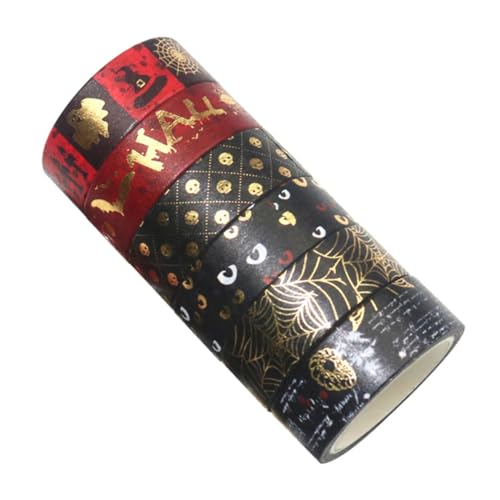 Operitacx 6 Stück Teiliges Halloween Washi Tape Set mit Goldfolien Druck Dekoratives Scrapbook Klebeband für DIY Basteln Planer Geschenkverpackung Leicht Ablösbar Rückstandsfrei Farbecht Operitacx 6 Stück Teiliges Halloween Washi Tape Set mit Goldfolien Druck Dekoratives Scrapbook Klebeband für DIY Basteln Planer Geschenkverpackung Leicht Ablösbar Rückstandsfrei Farbecht von Operitacx