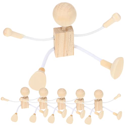 Operitacx 6 Stück Teiliges Holzfiguren zum Bemalen Unfertige Cartoon Puppen für DIY Projekte und Dekoration Geeignet für Kreative Bastelideen und Kinderhandwerk von Operitacx