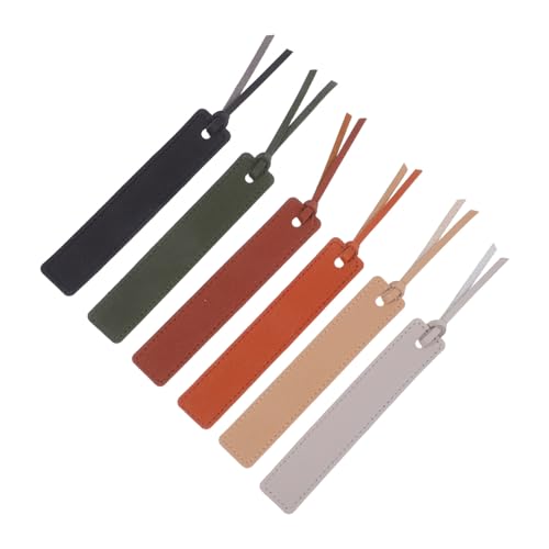 Operitacx 6 Stück Teiliges Pu-leder Lesezeichen Handgenäht Klassisch Dünn mit Farbigen Lederbändern Schwarz Hellbraun Dunkelbraun Beige Silber Vielseitige Seitenmarkierer für Buchliebhaber Operitacx 6 Stück Teiliges Pu-leder Lesezeichen Handgenäht Klassisch Dünn mit Farbigen Lederbändern Schwarz Hellbraun Dunkelbraun Beige Silber Vielseitige Seitenmarkierer für Buchliebhaber von Operitacx