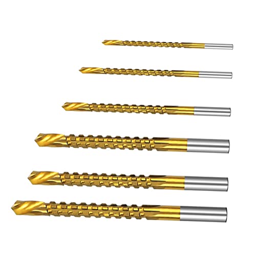 Operitacx 6 Stück Teiliges Set Sägezahn Spiralbohrer für Holzarbeiten Multifunktionale Metallbohrer für Präzises Bohren Geeignet für Metall und von Operitacx