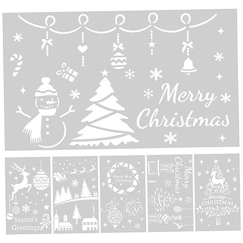 Operitacx 6 Stück Teiliges Set Weihnachts Schablonen für Kreative Wandgestaltung Wiederverwendbare Pet Malschablonen mit Festlichen Motiven für Diy Dekorationen und Scrapbooking Operitacx 6 Stück Teiliges Set Weihnachts Schablonen für Kreative Wandgestaltung Wiederverwendbare Pet Malschablonen mit Festlichen Motiven für Diy Dekorationen und Scrapbooking von Operitacx