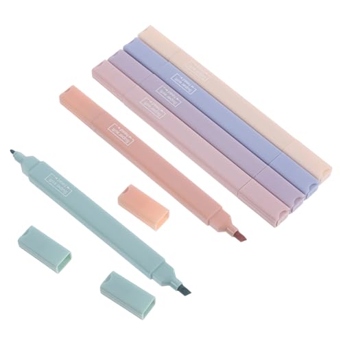 Operitacx 6 Stück Textmarker farbig Planke süßer Stift Lackmarkierungen Highlighter pastell Zeitschriftenmarker Notizmarkierungsstifte Marker für Highlight Markierstift beachten Plastik von Operitacx