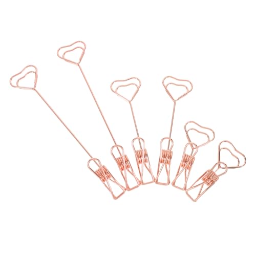 Operitacx 6 Stück Tischkartenhalter Herzform Dekorativer Memohalter aus Metall Roségold für Hochzeiten Partys und Events Je von Operitacx