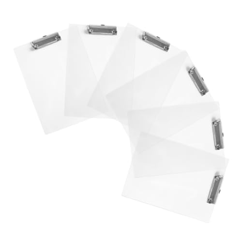 Operitacx 6 Stück Transparenter Boardclip Einkaufsliste Clip Board Klemmbretter aus Kunststoff Datei-Clip Ordner Zwischenablage Datei Zwischenablage Kunststoff-Klemmbretter Seitenclip Metall von Operitacx