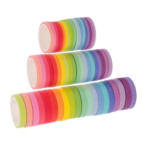 Operitacx 60 Rollen Washi Tape Set Candy Farben Dünnes Dekoratives Klebeband für Scrapbooking DIY Kunsthandwerk Journal Planer Notizen von Operitacx