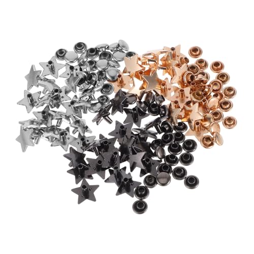 Operitacx 60 Sätze Zackige Stern Nieten Metall Rivets für Diy Kleidung Schuhe Taschen und Gürtel Punk Stil Zubehör und Gunmetal Langlebig und Vielseitig Einsetzbar von Operitacx