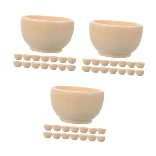 Operitacx 60 Stck. Teiliges Mini Holzschalen Langlebigem Hartholz Natürliche Diy Holzornamente zum Bemalen für Vielseitige Bastelprojekte Lernhilfe und Dekorative Wohnaccessoires von Operitacx