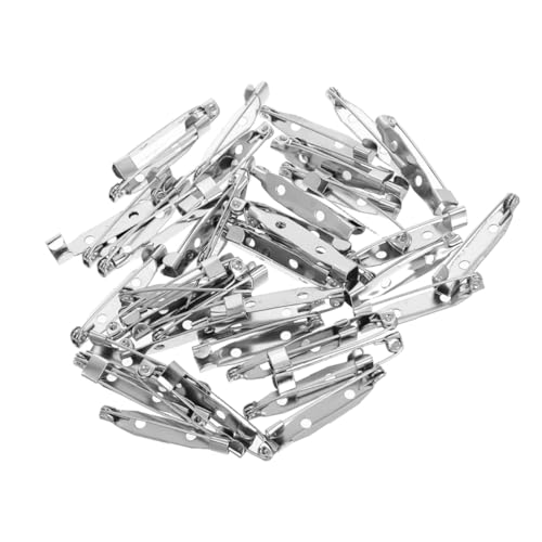 Operitacx 60 Stück Broschen Pins mit Sicherheitsverschluss Silberne Metall Pins für Diy Schmuck und Namensschilder Langlebig und Sicher für Bastelprojekte und Abzeichen von Operitacx