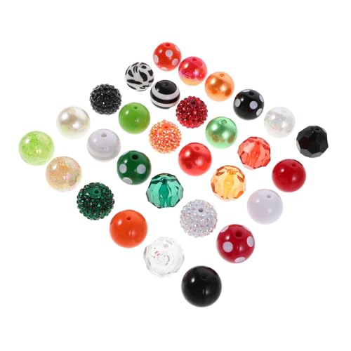 Operitacx 60 Stück Bunte Resin Strassperlen Rund Klobig für DIY Armbänder Halsketten Schmuckherstellung Leichte Vielseitige Perlen zum Auffädeln in Pastellfarben für Kreative Bastelprojekte von Operitacx
