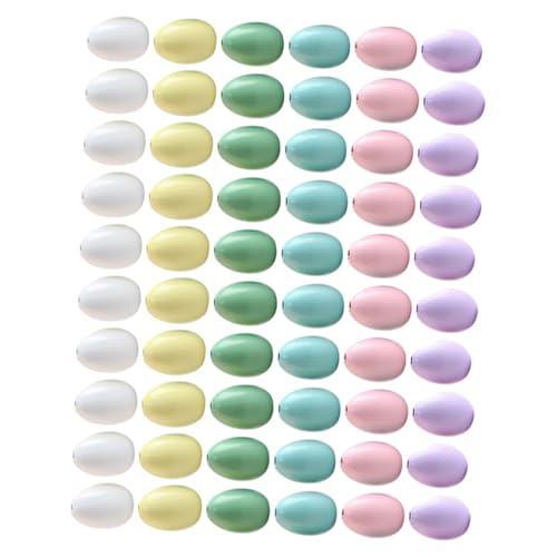 Operitacx 60 Stück Eierform Holzperlen Diy Bastelset Bunte Holzperlen für Girlanden und Schmuck für Ostern und Kreative Projekte von Operitacx