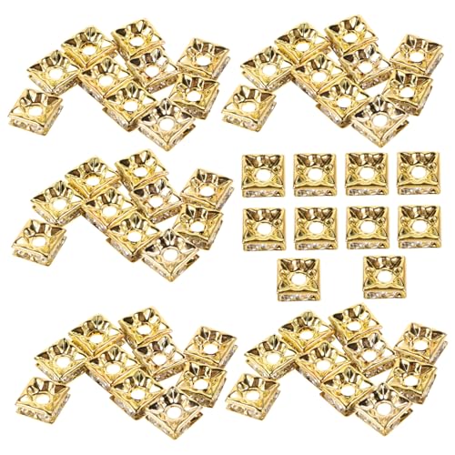 Operitacx 60 Stück Goldene Lose Würfel Glitzerperlen Leichte und Langlebige Cubic Zirconia Spacer Perlen für DIY Schmuckherstellung für Armbänder Halsketten und Ohrringe Operitacx 60 Stück Goldene Lose Würfel Glitzerperlen Leichte und Langlebige Cubic Zirconia Spacer Perlen für DIY Schmuckherstellung für Armbänder Halsketten und Ohrringe von Operitacx