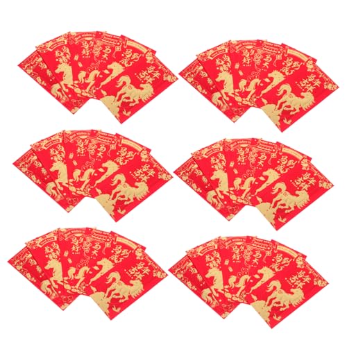 Operitacx 60 Stück Neujahrs Geldumschläge Rote Papiertüten mit Goldprägung für Frühlingsfest Hochzeit Geburtstag Stabile Tragbare Hong Bao Umschläge mit Pferde Operitacx 60 Stück Neujahrs Geldumschläge Rote Papiertüten mit Goldprägung für Frühlingsfest Hochzeit Geburtstag Stabile Tragbare Hong Bao Umschläge mit Pferde von Operitacx