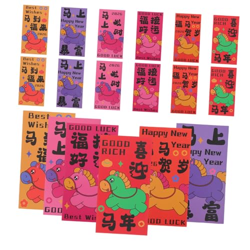 Operitacx 60 Stück Pferdejahr Roten Umschläge Traditionelle Chinesische Hongbao mit Kreativem Pferde-zodiac-design Papier Glücksgeldumschläge für Frühlingsfest und Neujahrsfeiern Operitacx 60 Stück Pferdejahr Roten Umschläge Traditionelle Chinesische Hongbao mit Kreativem Pferde-zodiac-design Papier Glücksgeldumschläge für Frühlingsfest und Neujahrsfeiern von Operitacx