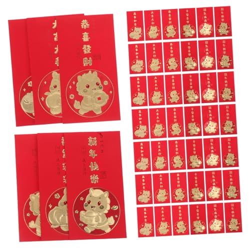 Operitacx 60 Stück Rote Umschläge Jahr Des Pferdes Rote Geldumschläge aus Festem Papier mit Kreativem Pferdemotiv für Chinesisches Neujahr und Vietnamesisches Tet Großes Fassungsvermögen für von Operitacx