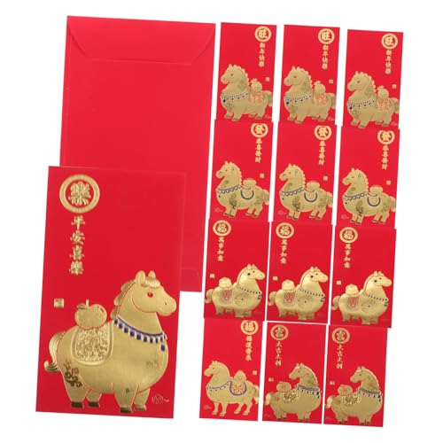 Operitacx 60 Stück Rote Umschläge aus Papier mit Pferdemotiv für Lunar Year Frühlingsfest Hochzeiten und Feierlichkeiten Traditionell Chinesische Glücksgeldumschläge für Festliche Anlässe von Operitacx