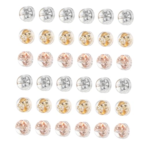 Operitacx 60 Stück Silikon Ohrstecker Stopper Weiche Anti-drop Ohrhaken Ersatzteile in Gold Roségold und Weißgold Loch Bequeme Sicherer Halt für Schwere Ohrringe DIY Ohrschmuck Zubehör Operitacx 60 Stück Silikon Ohrstecker Stopper Weiche Anti-drop Ohrhaken Ersatzteile in Gold Roségold und Weißgold Loch Bequeme Sicherer Halt für Schwere Ohrringe DIY Ohrschmuck Zubehör von Operitacx